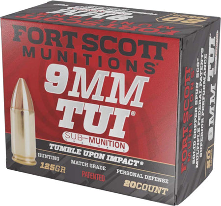 Fort Scott Munitions 9MM125SCVSS Tumble Upon Impact (TUI) Solid Copper Spun CS 125 Grain 9mm Luger/Parabellum