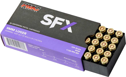 PMC SFX 9mm Luger / Parabellum 124 gr JHP ammo