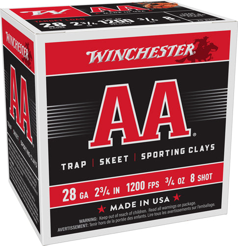 Winchester AA288   28 Gauge 2.75" 3/4oz 8 Shot 1200 FPS.