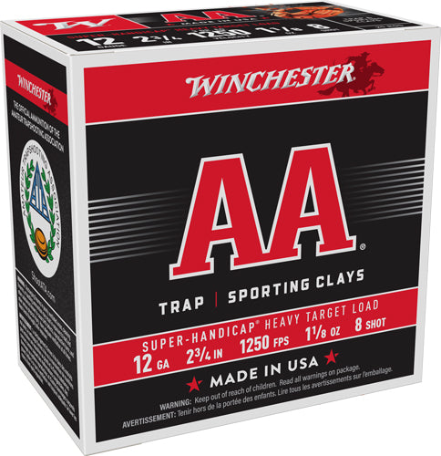Winchester AAHA128   12 Gauge 2.75" 1-1/8oz 8 Shot 1250 FPS.