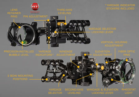 Trophy Ridge React Alpha 1-Pin .019 Bow Sight Right Hand Black