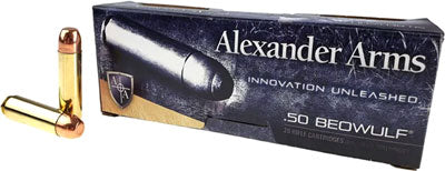 Alexander Arms AB350RSBOX Round Shoulder Flat Point  350 Grain .50 Beowulf