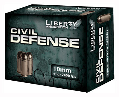 Liberty Ammunition LACD10032 Civil Defense Protection Lead Free Fragmenting Hollow Point  60 Grain 10mm Auto