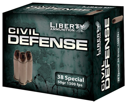 Liberty Ammunition LACD38025 Civil Defense Protection Lead Free Fragmenting Hollow Point  50 Grain .38 Special