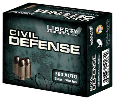 Liberty Ammunition LACD380023 Civil Defense Protection Lead Free Fragmenting Hollow Point  50 Grain .380 ACP/Auto