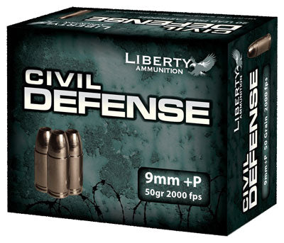 Liberty Ammunition LACD9014 Civil Defense Protection Lead Free Fragmenting Hollow Point  50 Grain 9mm Luger/Parabellum
