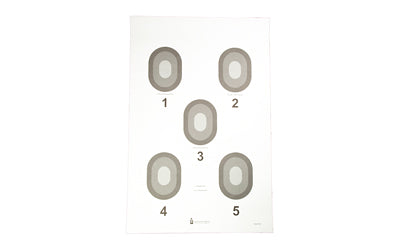 Action Target 5 Bull's-Eye Paper Shooting Target, Cream and Black, 23"x35", 100 Per Box #530-100