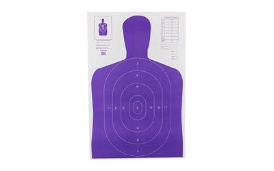 Action Target B-27E High Visibility Fluorescent Purple Silhouette Target, 23"x35", 100 Per Box B-27E-PR-100