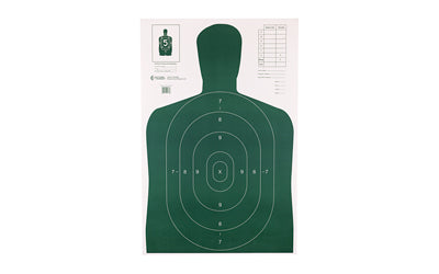 Action Target B-27E Economy Green Silhouette Target, Cut Off Below Ring 7, 23"x35", 100 Per Box B-27EGREEN-100