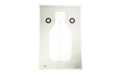 Action Target FBI Q Target with Vital Anatomy V2, Black/White/Gray, 23"x35", 100 Per Box F-QANT-AV2-100