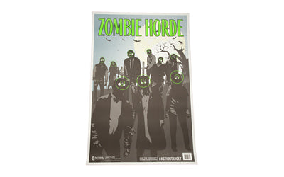 Action Target Zombie Horde Shooting Target, Green and Black, 23"x35", 100 Per Box GS-ZOMHORDE-100