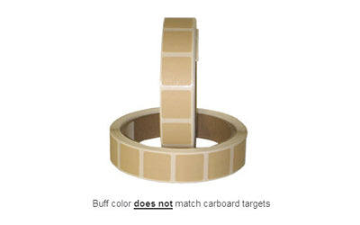 Action Target PAST/BUFF Target Pasters, 7/8" Square Self-Adhesive Bullet Hole Repair, Buff, 1000 Per Roll