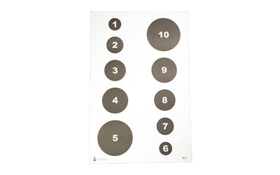 Action Target Military Varied Circle Command Target, White and Black, 23"x35", Box of 100 VB-52-100