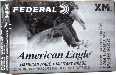 Federal American Eagle XM Military Grade .223 Remington 55 gr FMJ ammo