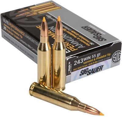 Sig Sauer Elite Hunting Varmint & Predator .243 Winchester 55 gr PolyTip ammo