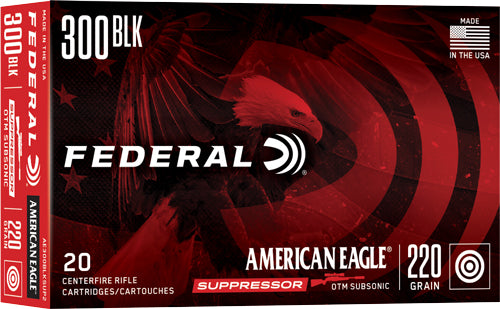 American Eagle AE300BLKSUP2 Suppressor Open Tip Match OTM 220 Grain .300 AAC Blackout