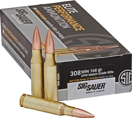 Sig Sauer E308M120 Elite Performance Marksman Open Tip Match OTM 168 Grain .308 Win / 7.62x51mm
