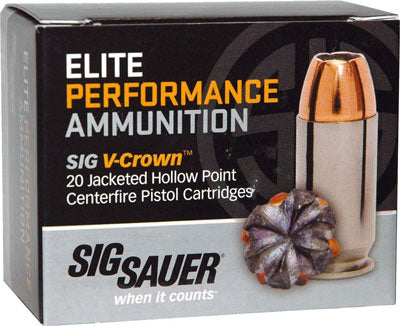 Sig Sauer E45AP220 Elite Performance V Crown Jacketed Hollow Point HP 230 Grain .45 ACP/Auto
