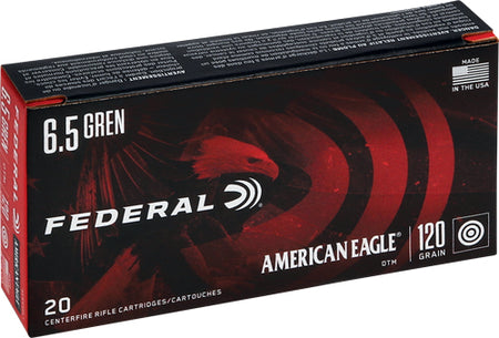 Federal American Eagle Open Tip Match 6.5mm Grendel 123 gr JHP ammo