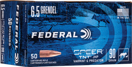 Federal American Eagle Varmint & Predator 6.5mm Grendel 90 gr JHP ammo