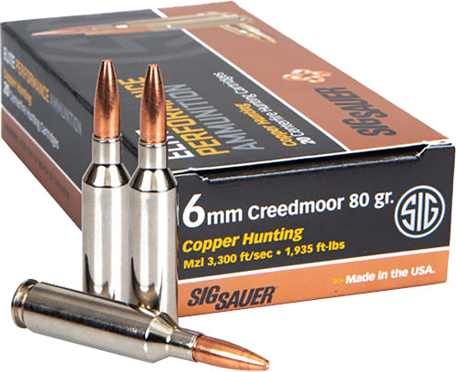 Sig Sauer E6MMCH120 Elite Performance Copper Hunting  80 Grain 6mm Creedmoor