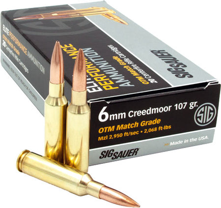 Sig Sauer E6MMCM220 EMG Marksman Elite Open Tip Match OTM 107 Grain 6mm Creedmoor