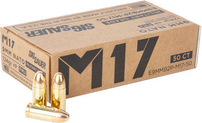Sig Sauer Military Grade M17 V-Crown + P 9mm Luger / Parabellum 124 gr FMJ ammo
