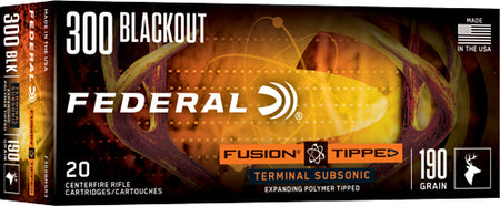 Federal Fusion Tipped .300 AAC Blackout 190 gr PolyTip ammo