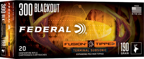 Federal Fusion Tipped .300 AAC Blackout 190 gr PolyTip ammo