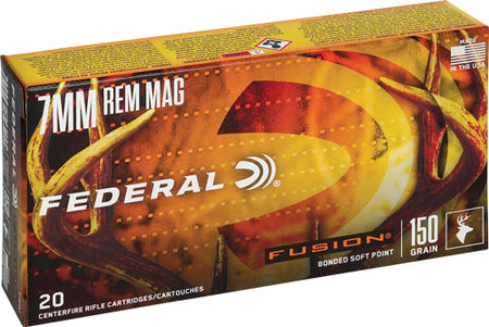 Federal F7RFS1 Boat Tail Fusion Soft Point FSP 150 Grain 7mm Remington Mag