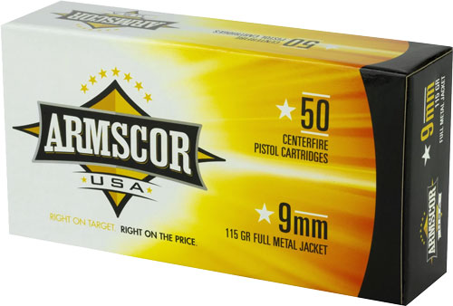 Armscor FAC92N Competition Full Metal Jacket FMJ 115 Grain 9mm Luger/Parabellum
