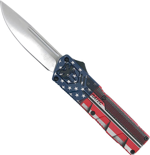 CobraTec Lightweight OTF American Flag 3.25" Drop Point Blade Knife