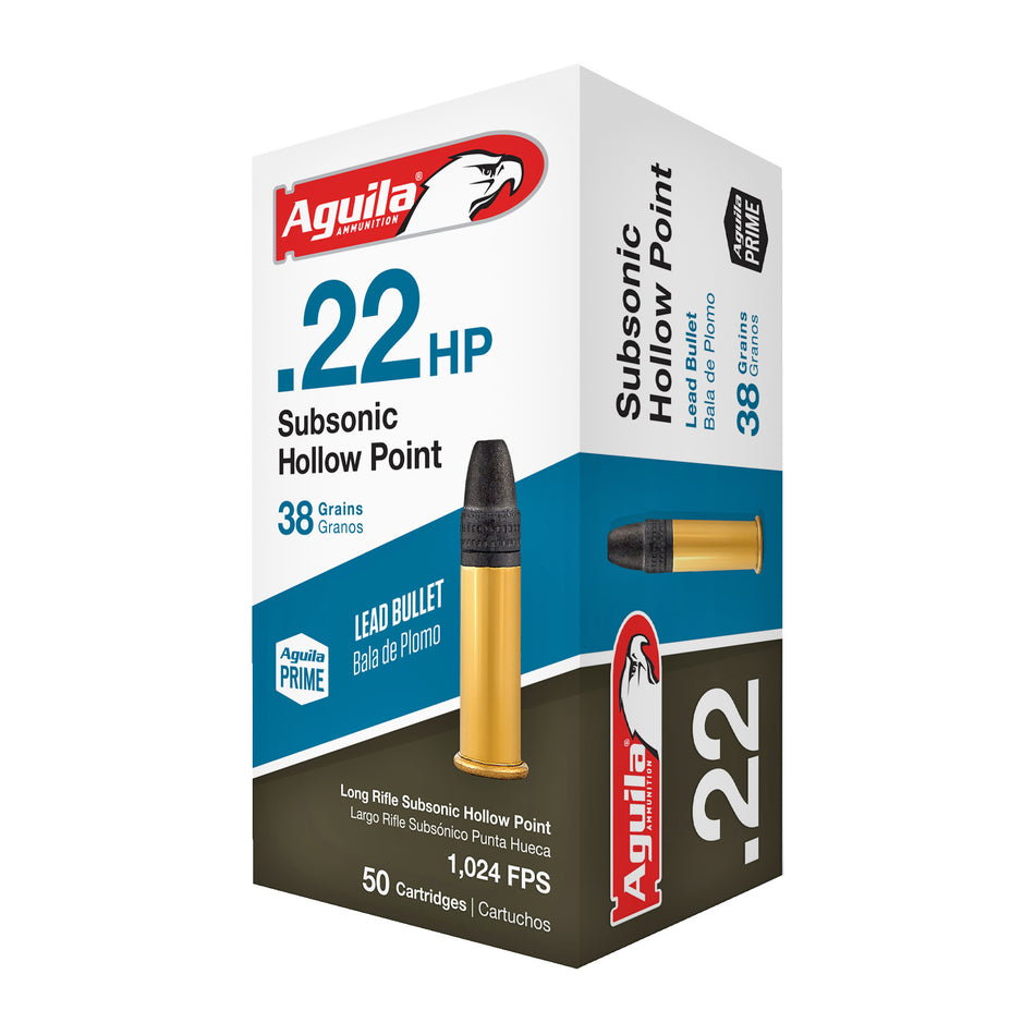 Aguila Subsonic .22 Long Rifle 38 gr LSHP ammo