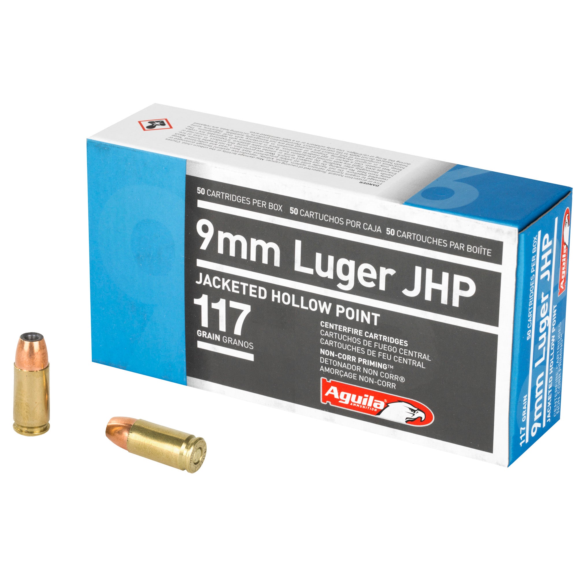 Aguila Pistol 9mm Luger / Parabellum 117 gr JHP ammo