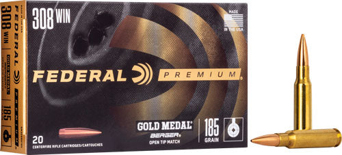 Federal GM308BH185 Premium Gold Medal Berger Jugernaught Open Tip Match  185 Grain .308 Win / 7.62x51mm