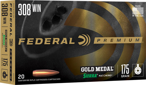 Federal GM308M2 Premium Gold Medal Sierra MatchKing Boat Tail Hollow Point BTHP 175 Grain .308 Win / 7.62x51mm