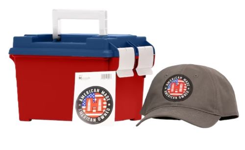 Hornady American Gunner 6.5 Creedmoor 140 Grain Hollow Point Boat Tail(HPBT) + Ammo Can, Sticker & Hat!