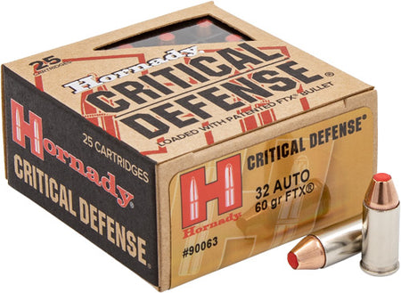Hornady Critical Defense .32 ACP 60 gr PolyTip ammo