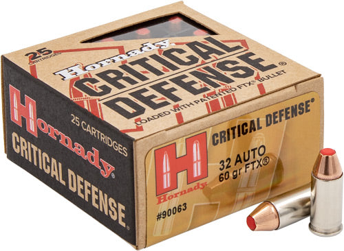 Hornady Critical Defense .32 ACP 60 gr PolyTip ammo