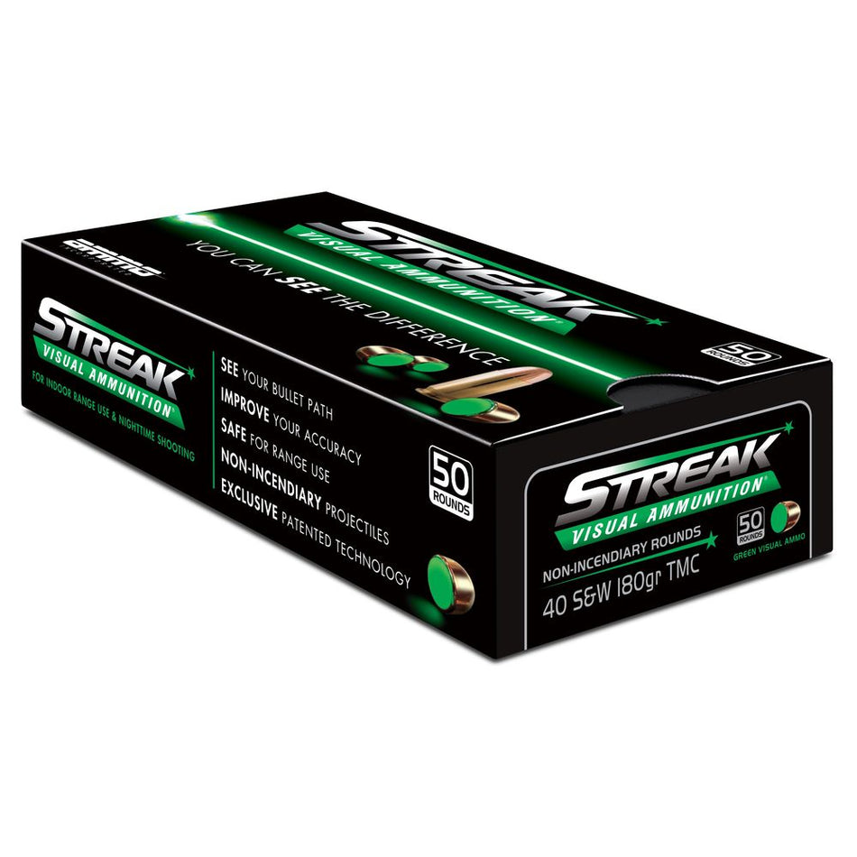 Ammo Inc Streak Visual GREEN .40 S&W 180 gr TMC ammo