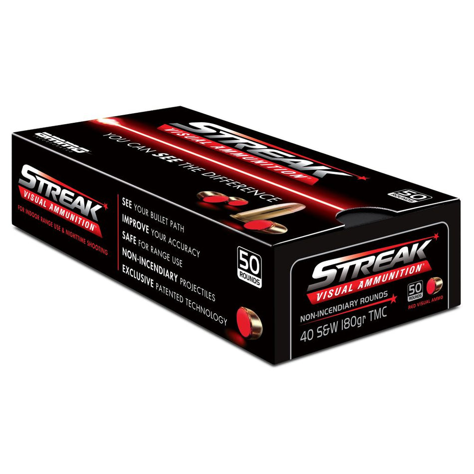 Ammo Inc Streak Visual RED .40 S&W 180 gr TMC ammo