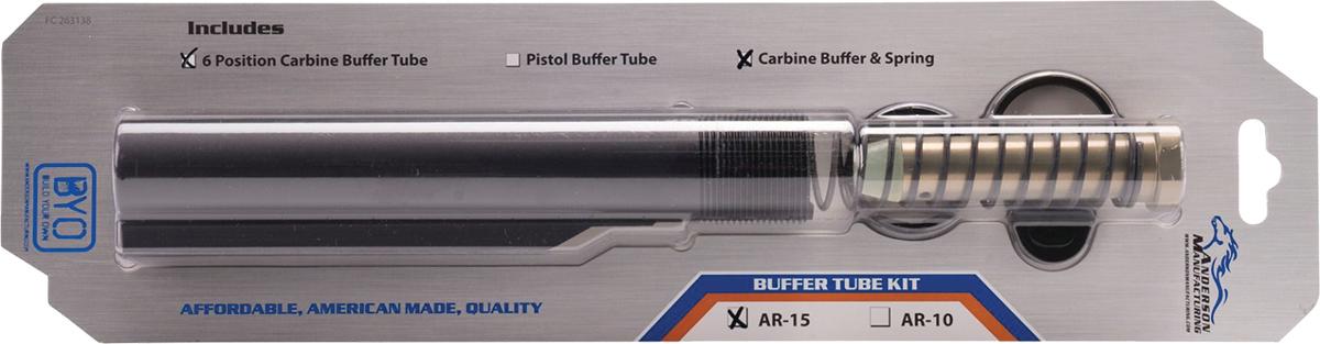 Carbine Length Buffer Tube Kit 6 Position Mil Spec Black