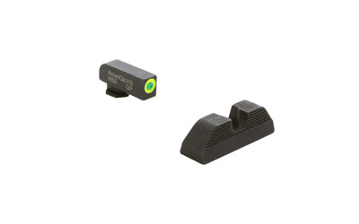 AmeriGlo Protector Night Sight Set for Glock Gen 5 9/40, Green Tritium Front with LumiGreen Outline, Black Serrated U-Notch Rear, Matte Black Finish GL-5354