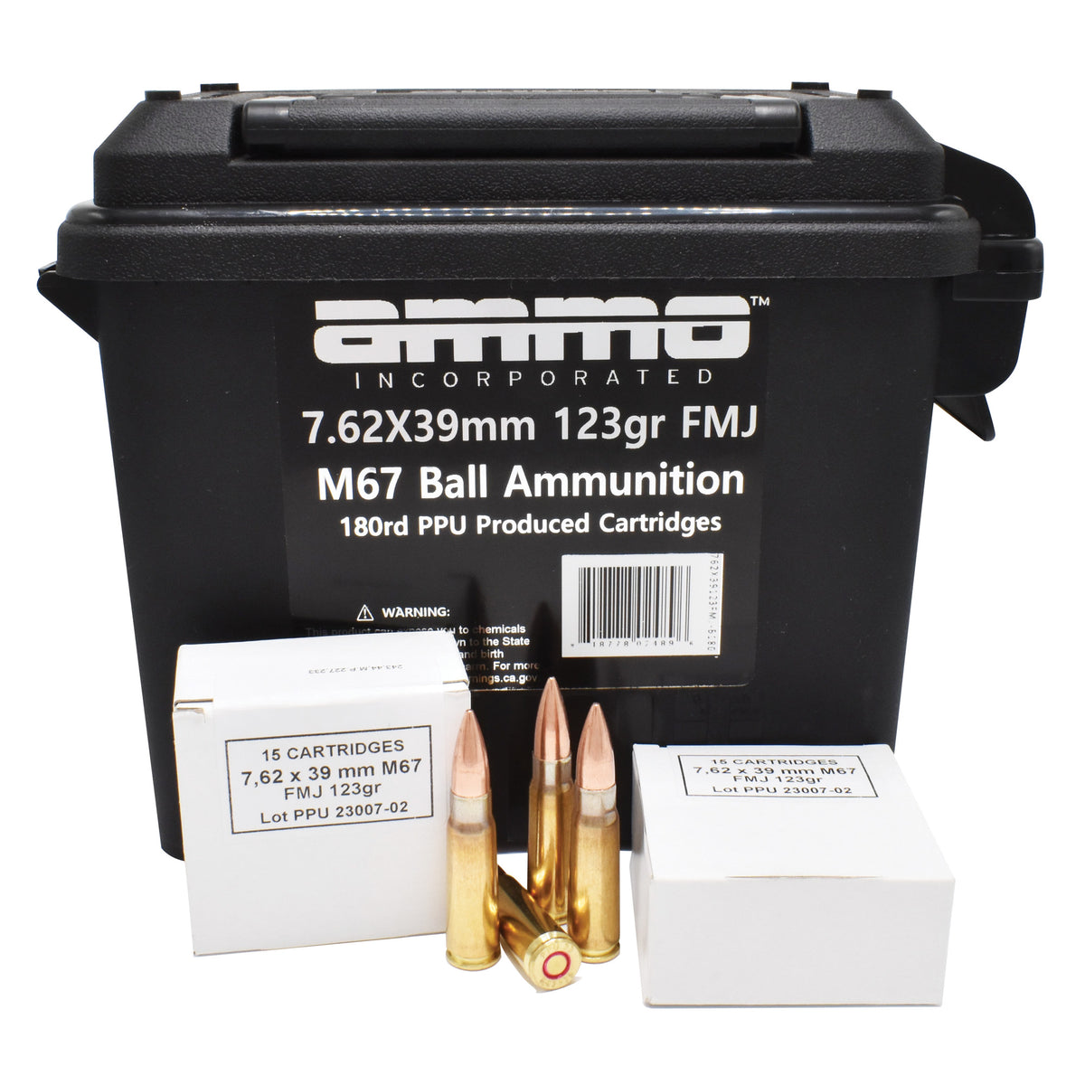 Ammo Inc 762x39123FMJB180 M67 Ball Ammunition Full Metal Jacket FMJ 123 Grain 7.62x39mm