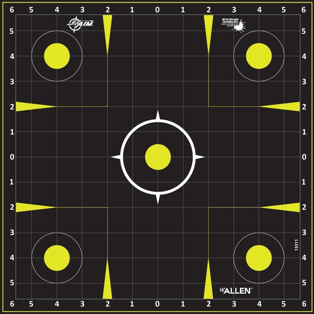 Allen EZ Aim Non-Adhesive Splash Target 12.5" Black and Yellow 30-Count Pad