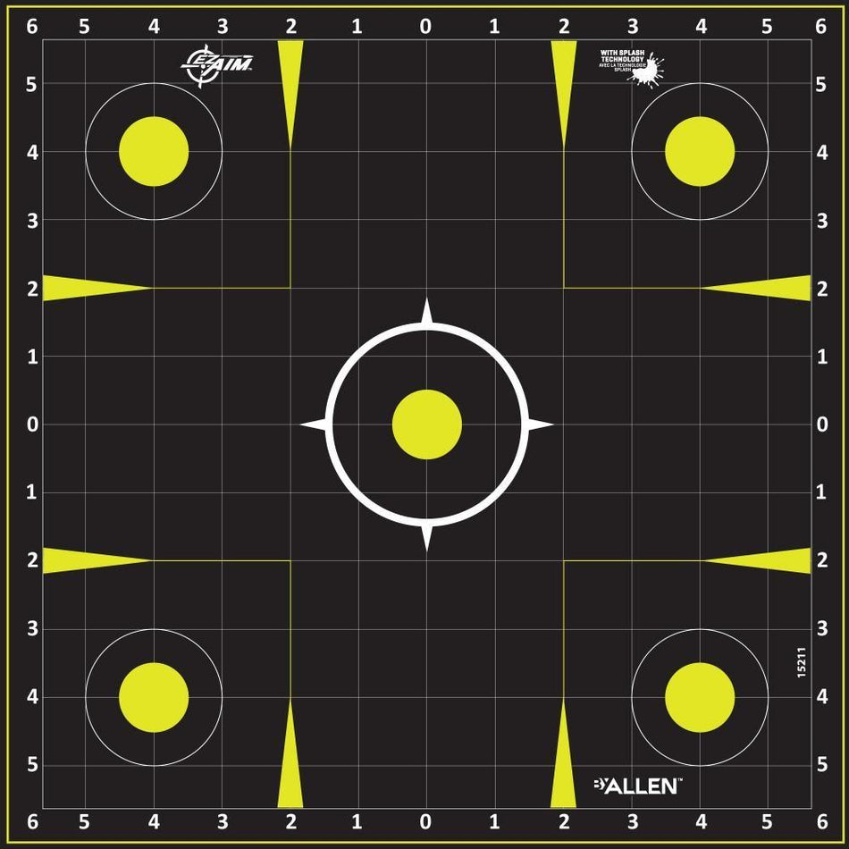 Allen EZ Aim Non-Adhesive Splash Target 12.5" Black and Yellow 30-Count Pad