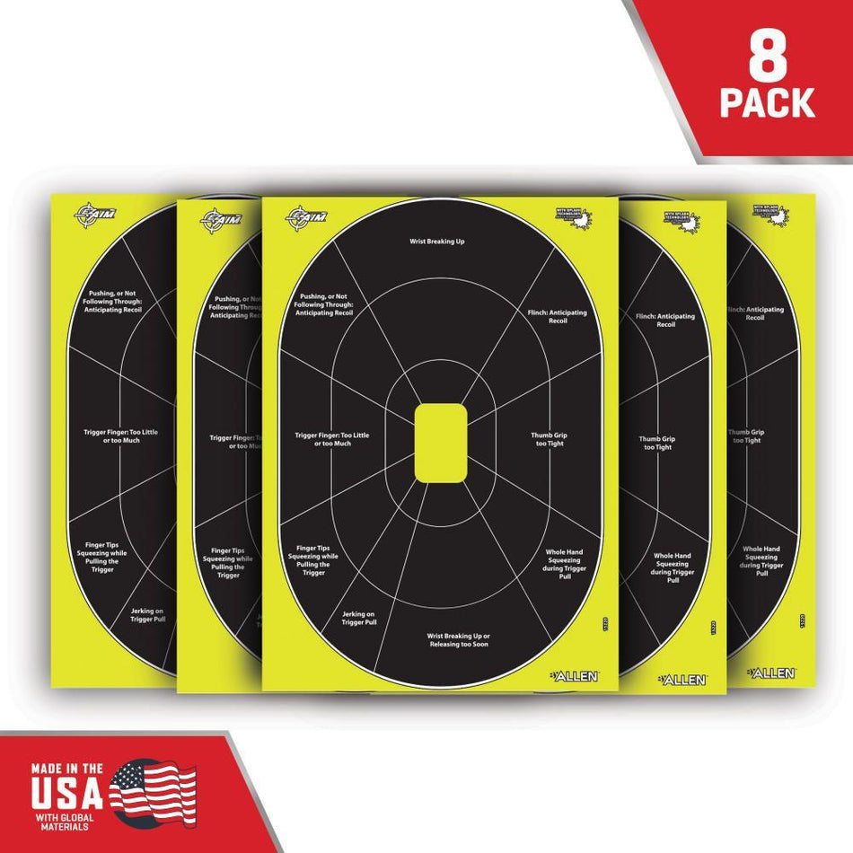 Allen EZ Aim Splash Reactive Target 12.5"x18.25" Handgun Trainer 30-Pack