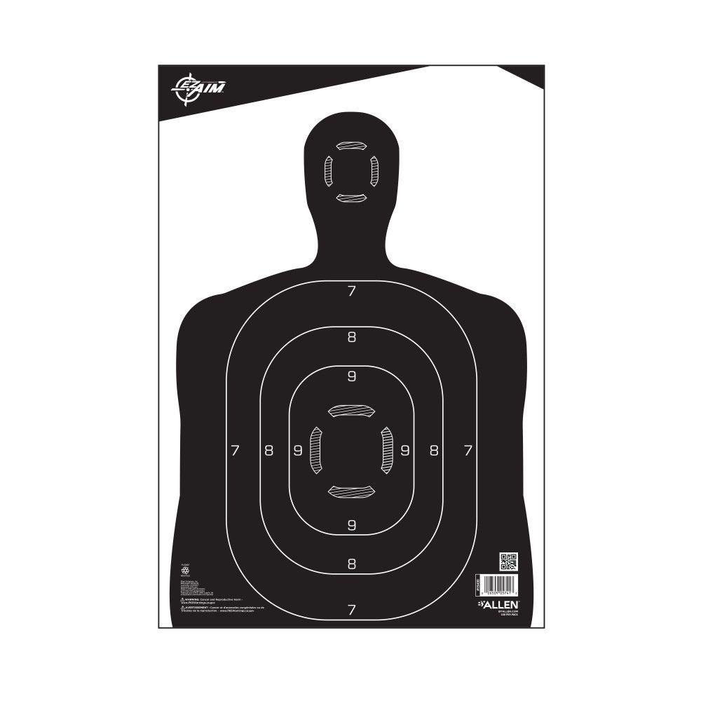 Allen EZ-Aim Black Silhouette Paper Shooting Targets 12"x18" 100-Pack