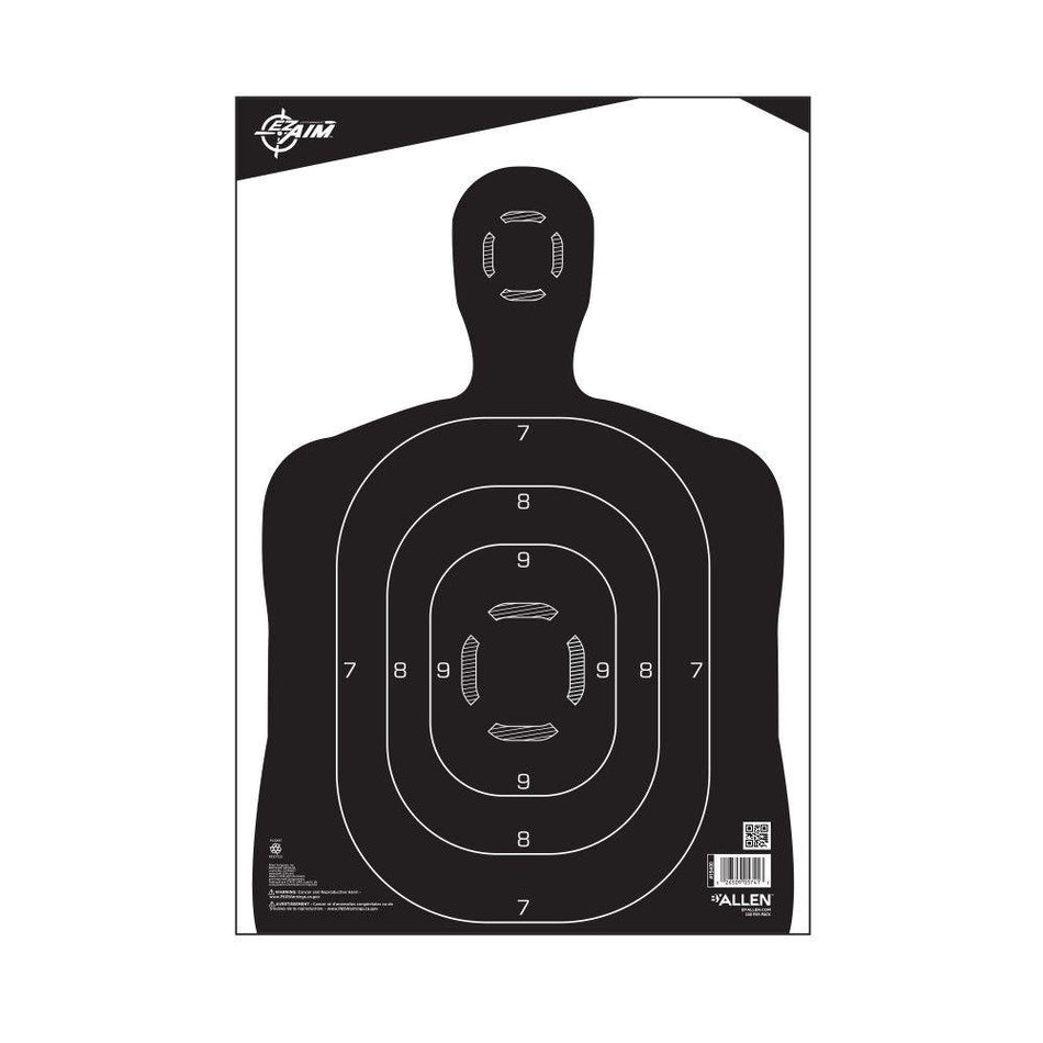 Allen EZ-Aim Black Silhouette Paper Shooting Targets 12"x18" 100-Pack