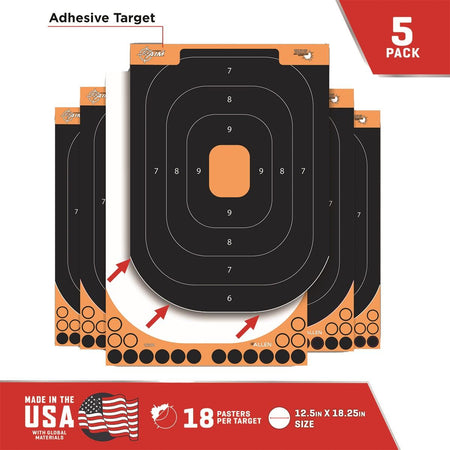 Allen EZ Aim Splash Adhesive Handgun Training Target 12x18" Orange and Black 5-Pack